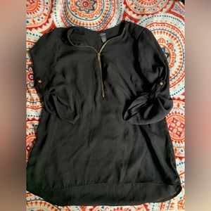 Black half zip up dress shirt